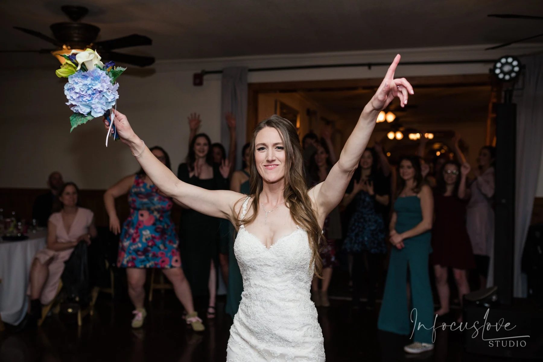 Guests celebrating on the dance floor