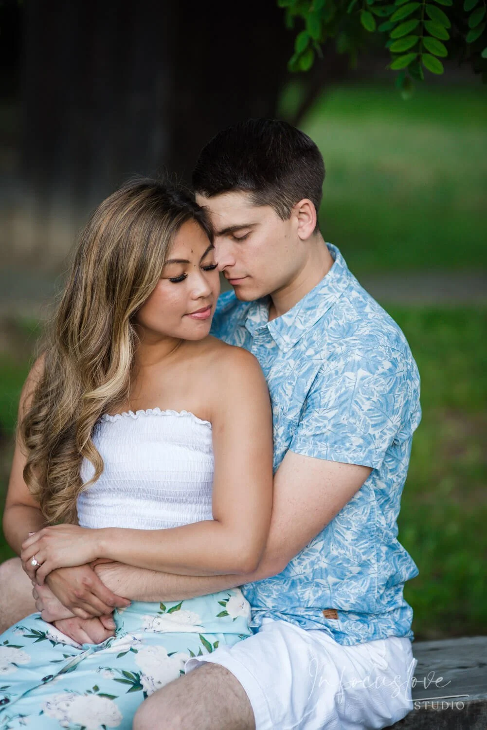 A couple sharing a quiet embrace